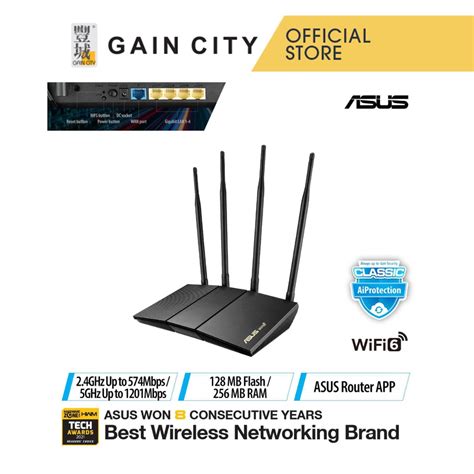 ASUS ROUTER/AX1800/1201Mbps+574Mbps/2.4GHz 2x2/5GHz 2x2/1xWAN/3xLAN/. 1xUSB/AiMesh/MU-MIMO/OFDMA/VPN.
